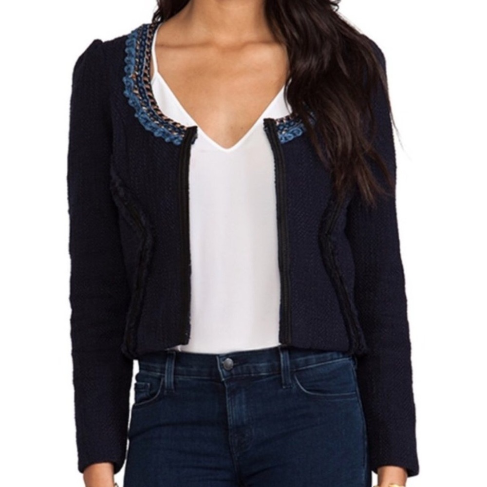 Maison Scotch Jolie Navy Crop Jacket